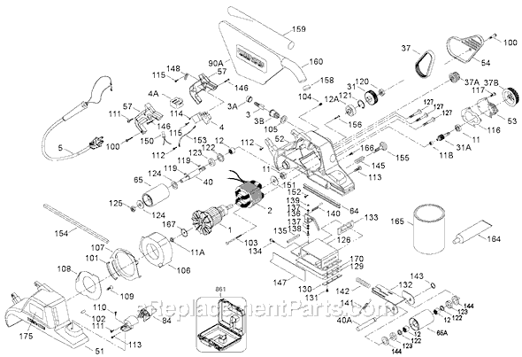 Page A Diagram and Parts List for 362 Type 9 Porter Cable Sander Polisher